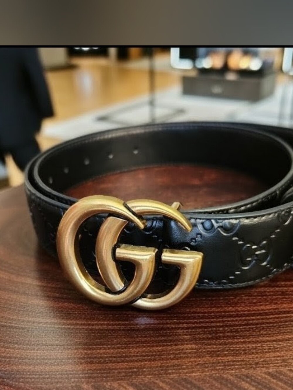 Gucci Black GG Marmont Men's Belt 34"-40"